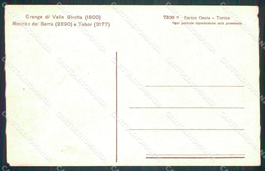 Torino Bardonecchia Grange Valle Stretta Genta cartolina MT4467 – retro