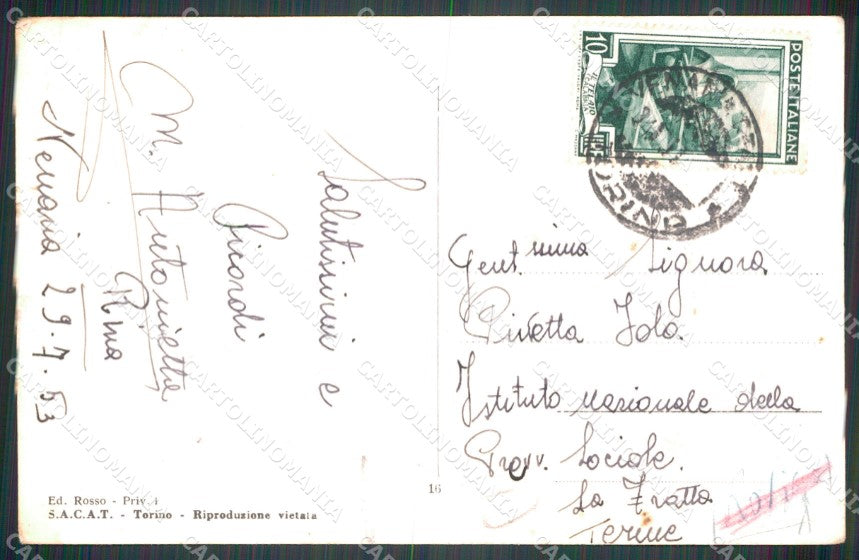 Torino Venaria Reale Stabilimenti Viscosa Foto PIEGHINA cartolina MT4535 – retro