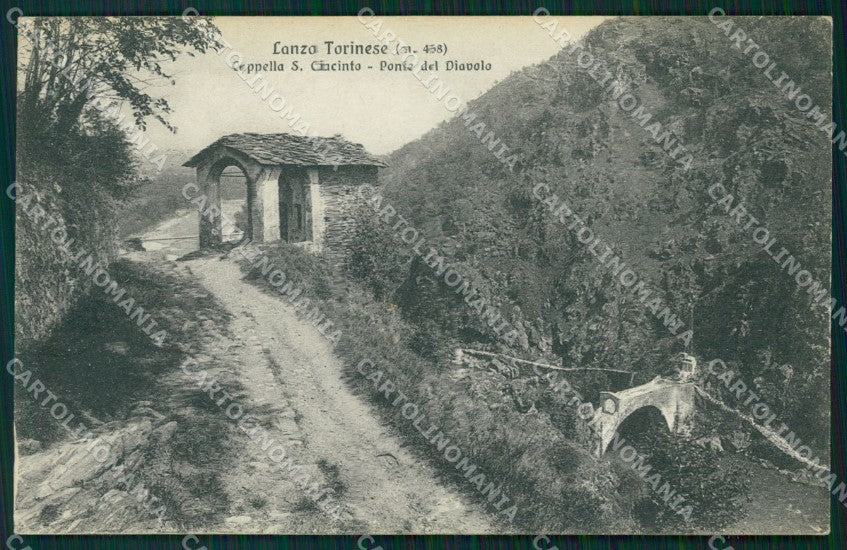 Torino Lanzo Torinese Cappella San Giacinto Ponte del Diavolo cartolina MT4578 – fronte
