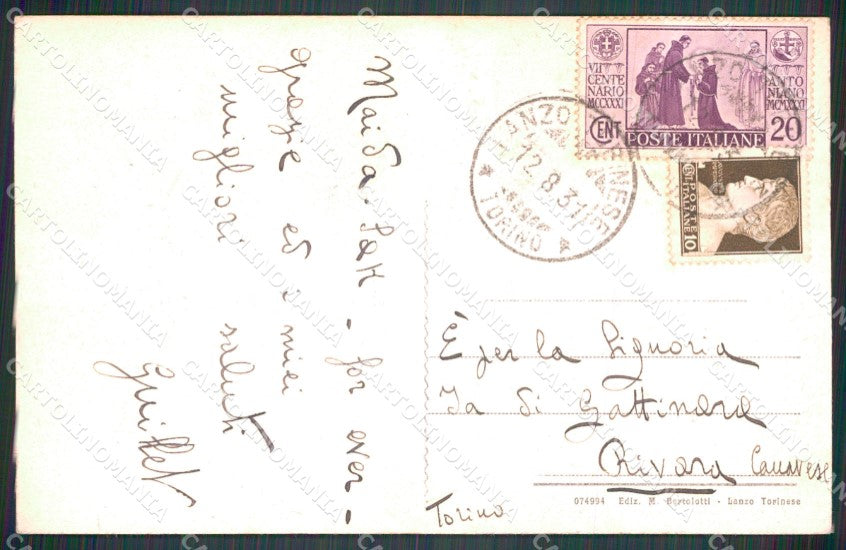 Torino Lanzo Torinese Cappella San Giacinto Ponte del Diavolo cartolina MT4578 – retro