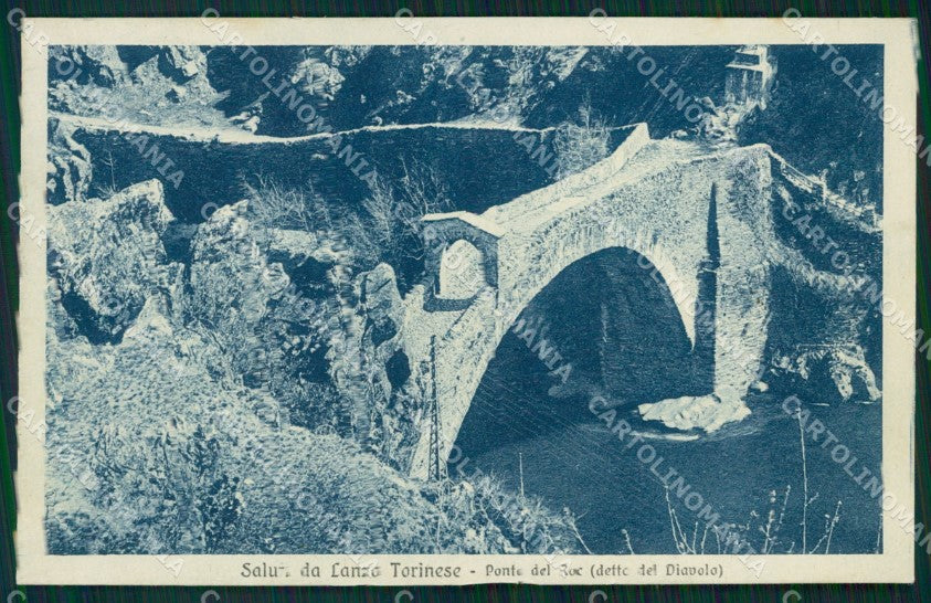 Torino Lanzo Torinese Ponte del Diavolo ABRASA cartolina MT4580 – fronte