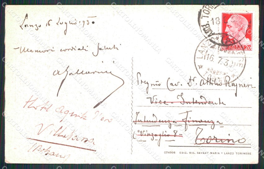 Torino Lanzo Torinese Stazione Collegio Don Bosco cartolina MT4592 – retro