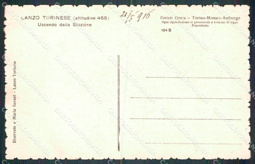 Torino Lanzo Torinese Stazione Genta cartolina MT4593 – retro