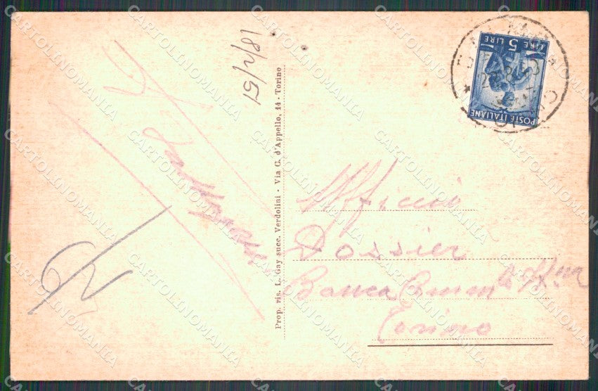 Torino Balme Piano della Mussa Trattoria Alpina FORI cartolina MT4726 – retro