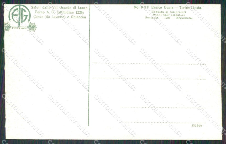 Torino Groscavallo Forno Alpi Graie Genta cartolina MT4741 – retro