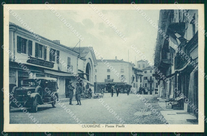Torino Cuorgnè Piazza Pinelli Alpini Militari PIEGA cartolina MT4788 – fronte