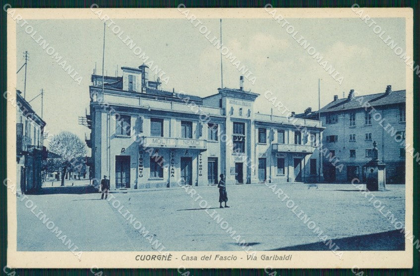 Torino Cuorgnè Casa del Fascio via Garibaldi Fascismo cartolina MT4789 – fronte