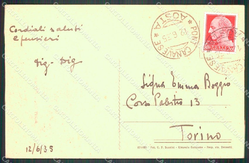 Torino Pont Canavese La Tellaria Carducci cartolina MT4793 – retro
