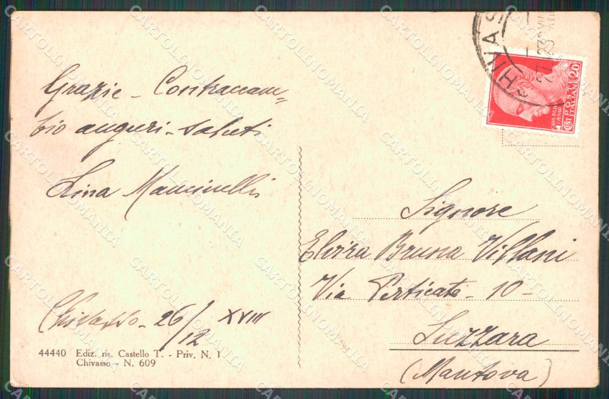 Torino Chivasso Via Torino ABRASA cartolina MT4828 – retro