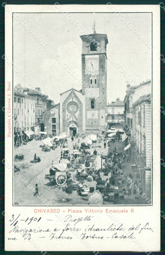 Torino Chivasso Piazza Vittorio Emanuele II Mercato cartolina MT4837 – fronte