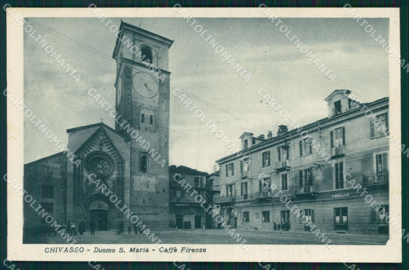 Torino Chivasso Duomo Santa Maria Caffè Firenze Pubblicitaria cartolina MT4839 – fronte
