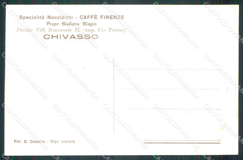 Torino Chivasso Duomo Santa Maria Caffè Firenze Pubblicitaria cartolina MT4839 – retro