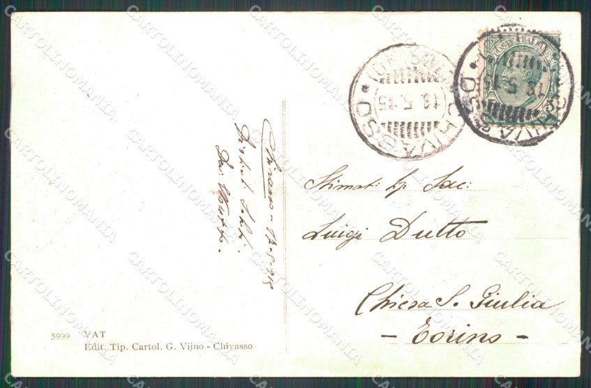 Torino Chivasso Quartiere Militare STRAPPO cartolina MT4849 – retro