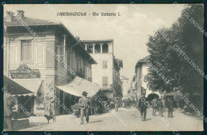 Torino Carmagnola Via Umberto I cartolina MT5016 – fronte