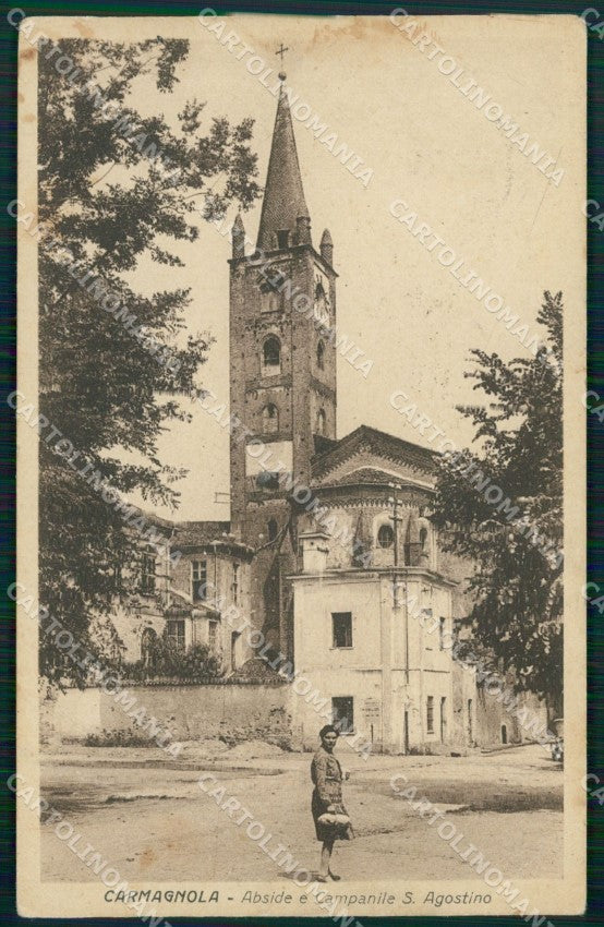 Torino Carmagnola Sant'Agostino PIEGHINA cartolina MT5020 – fronte