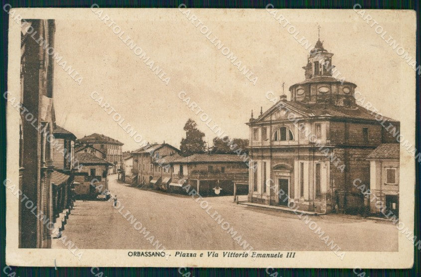 Torino Orbassano Piazza Vittorio Emanuele III PIEGHE cartolina MT5029 – fronte