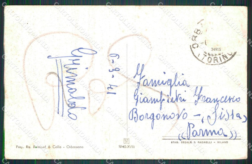 Torino Orbassano Piazza Vittorio Emanuele III PIEGHE cartolina MT5029 – retro