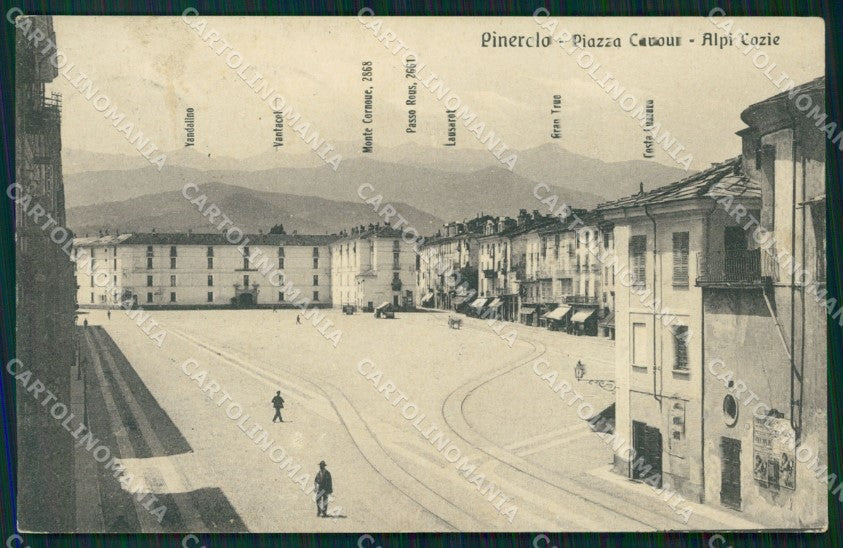 Torino Pinerolo Piazza Cavour PIEGHINA cartolina MT5041 – fronte