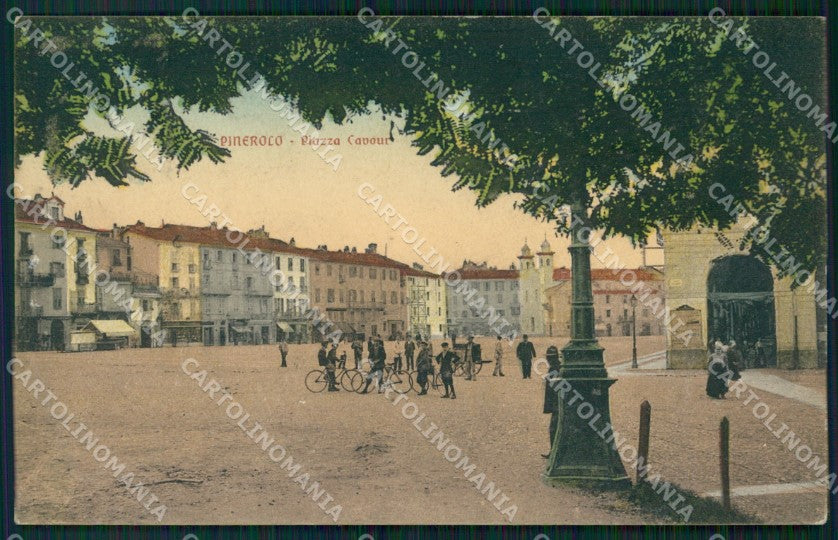 Torino Pinerolo Piazza Cavour PIEGA cartolina MT5044 – fronte
