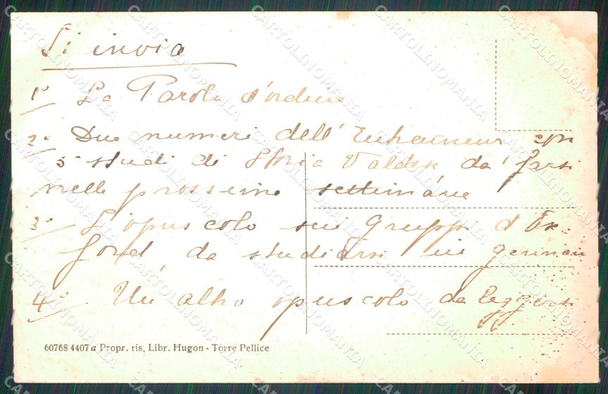 Torino Torre Pellice Angrogna Chanforan Tempio Valdese ABRASA cartolina MT5117 – retro