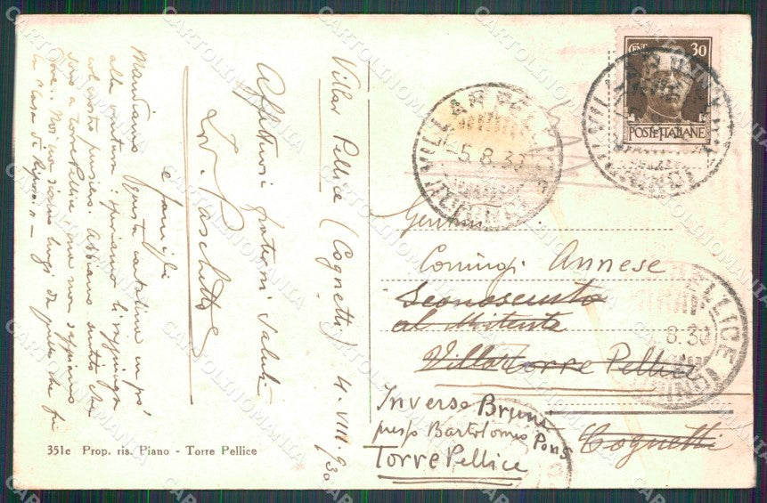 Torino Villar Pellice Piazza Vittorio Emanuele cartolina MT5126 – retro
