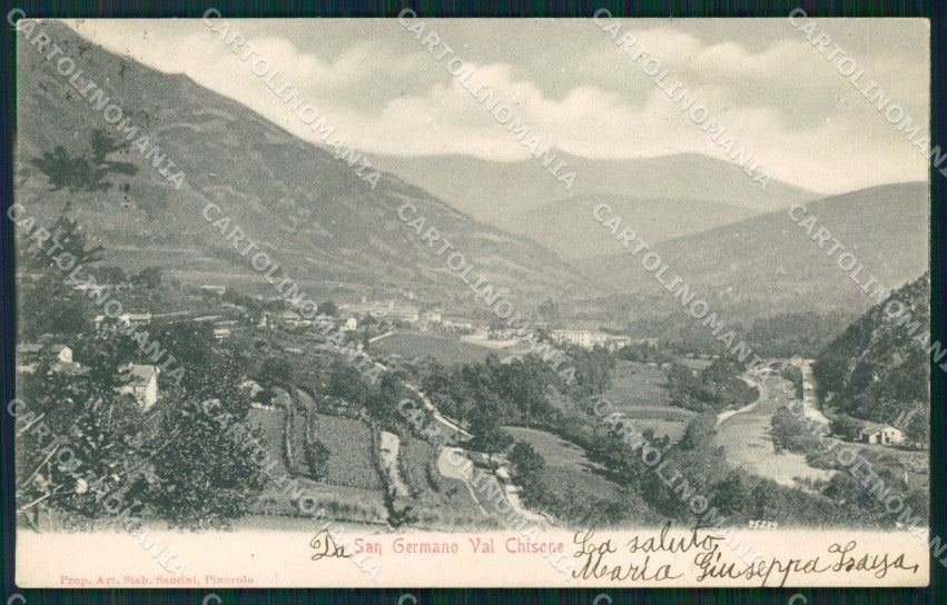 Torino San Germano Val Chisone Panorama cartolina MT5134 – fronte