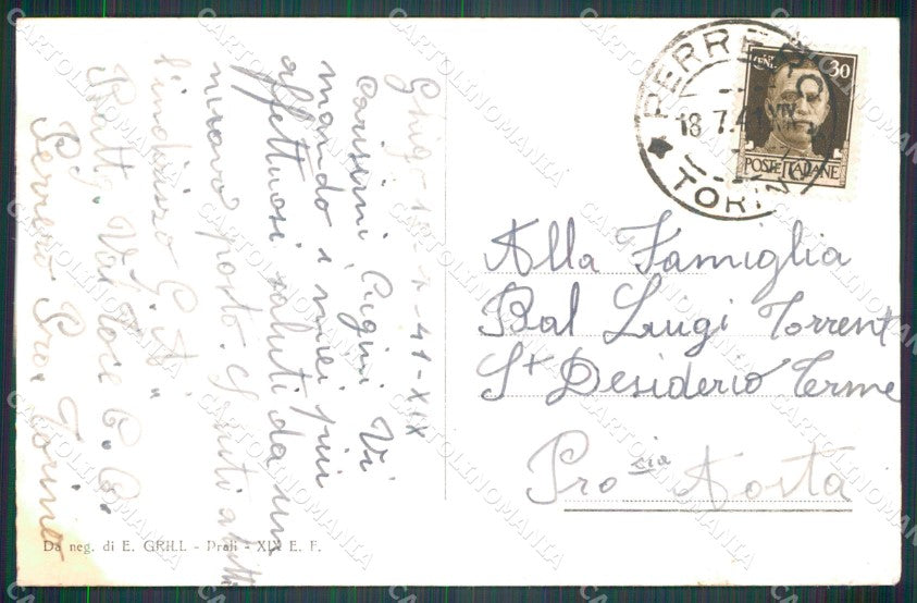 Torino Prali ABRASA cartolina MT5146 – retro