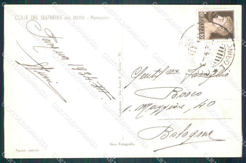 Torino Sestriere Sestrieres Colle del Foto cartolina MT5172 – retro