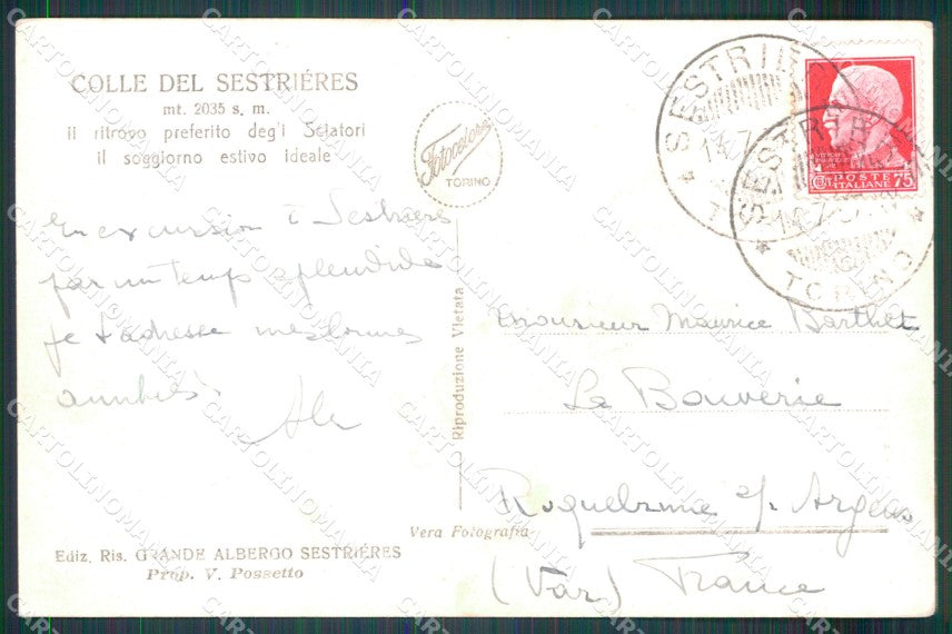 Torino Sestriere Sestrieres Colle del Foto cartolina MT5173 – retro