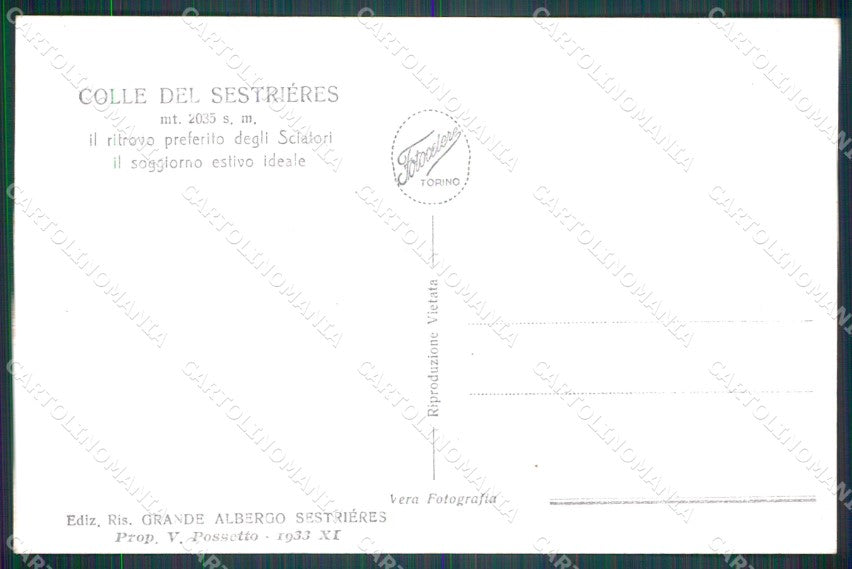 Torino Sestriere Sestrieres Albergo Principi di Piemonte Foto cartolina MT5178 – retro