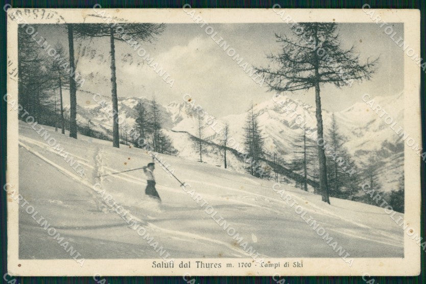 Torino Cesana Torinese Thures Sci Nevicata cartolina MT5187 – fronte