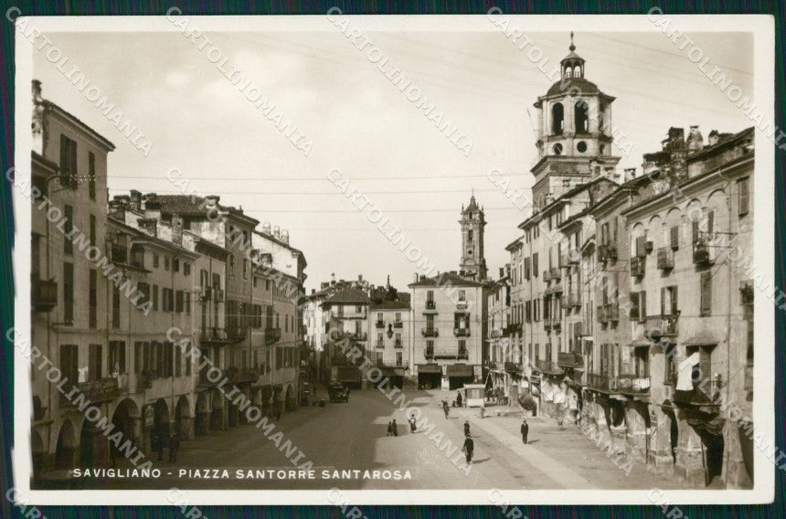Cuneo Savigliano Piazza Santorre Santarosa Foto cartolina MT5199 – fronte