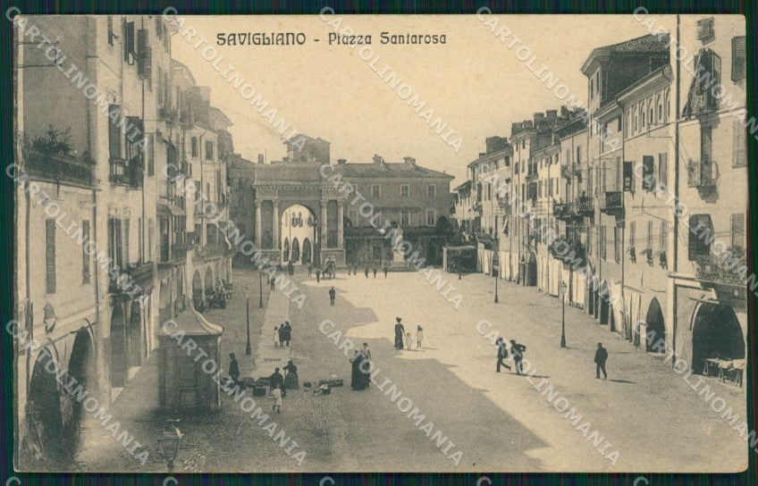 Cuneo Savigliano Piazza Santorre Santarosa cartolina MT5201 – fronte