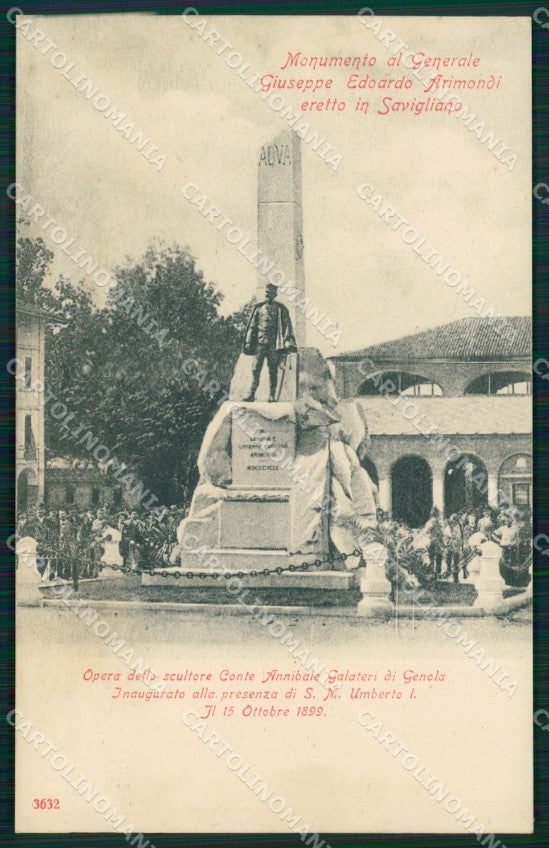 Cuneo Savigliano Monumento Generale Arimondi SCOLLATA cartolina MT5205 – fronte