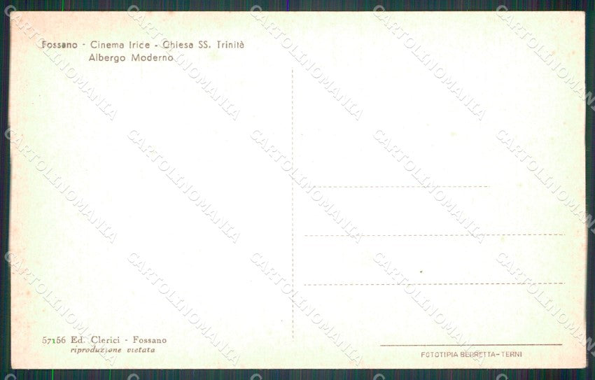 Cuneo Fossano Chiesa Trinità Cinema cartolina MT5208 – retro