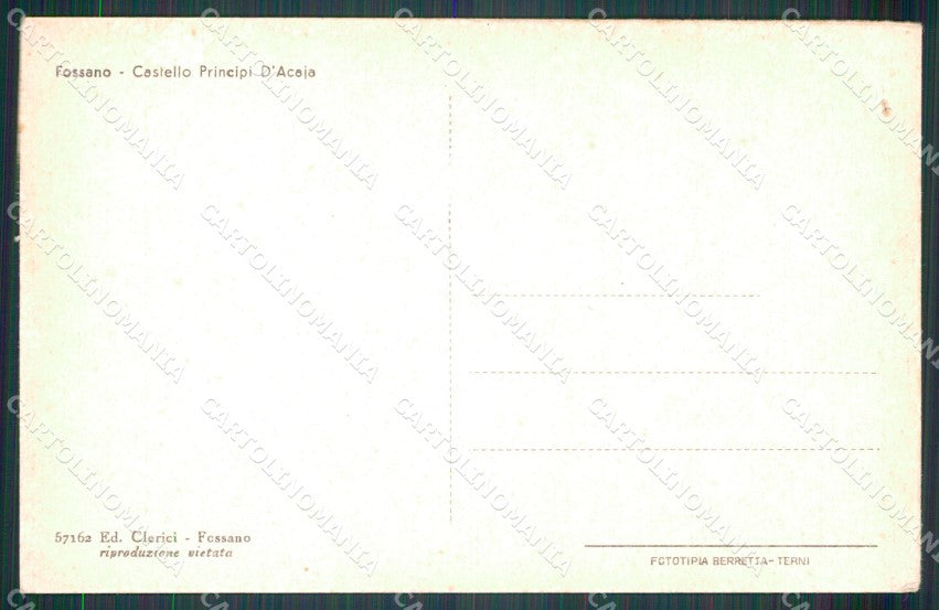 Cuneo Fossano Castello Principi Acaia cartolina MT5209 – retro