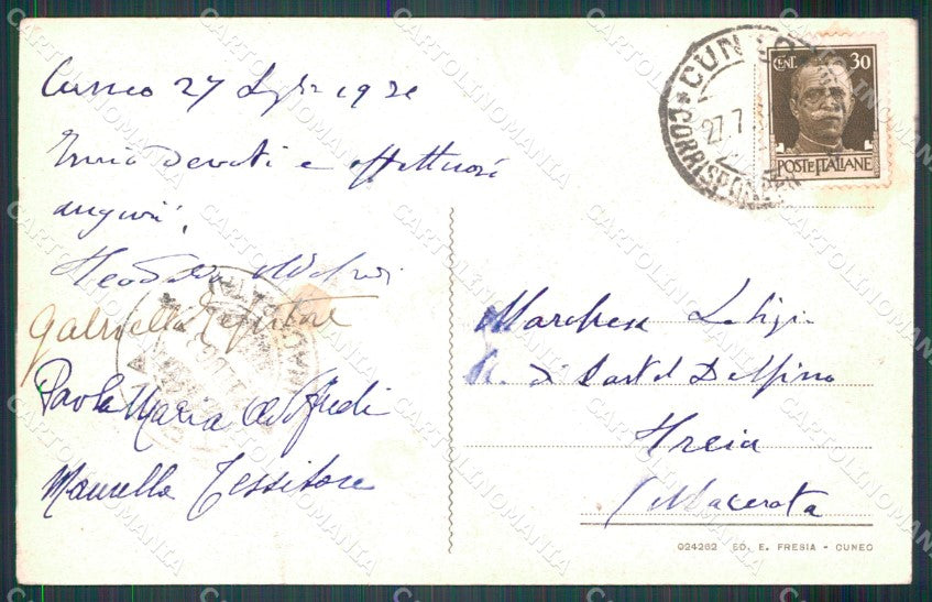 Cuneo città Madonna dell'Olmo cartolina MT5246 – retro