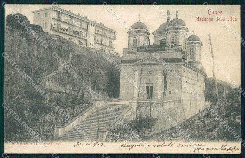 Cuneo città Santuario Madonna della Riva SCOLLATA cartolina MT5261 – fronte