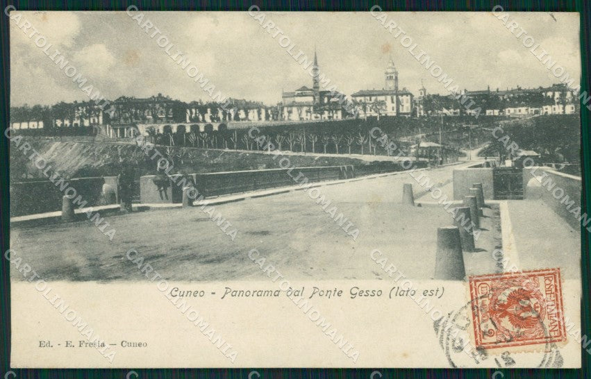 Cuneo città Panorama dal Ponte Gesso cartolina MT5274 – fronte
