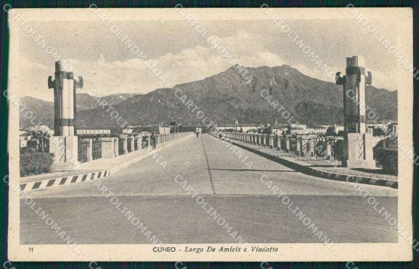 Cuneo città Largo De Amicis fascismo cartolina MT5286 – fronte