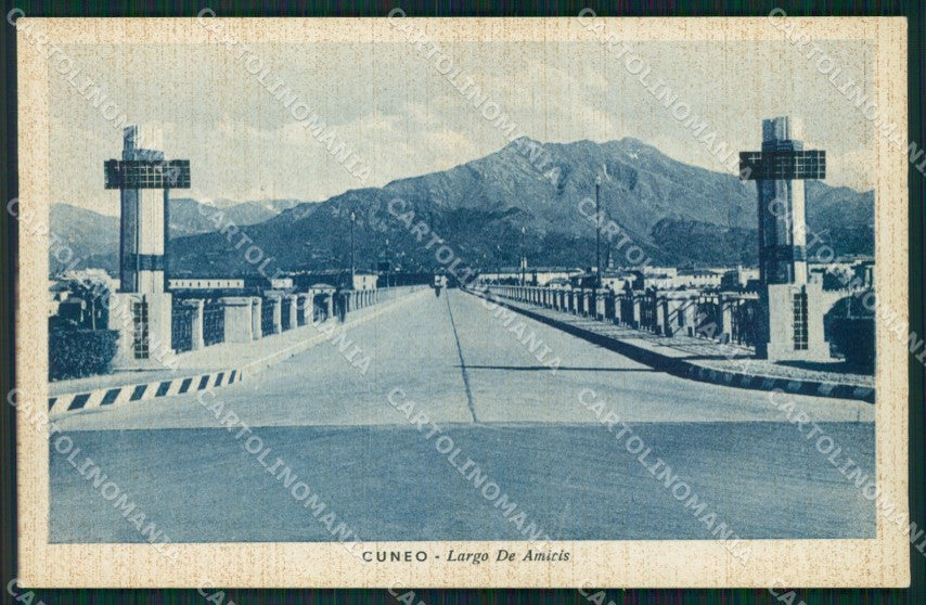 Cuneo città Largo De Amicis Fascismo cartolina MT5287 – fronte
