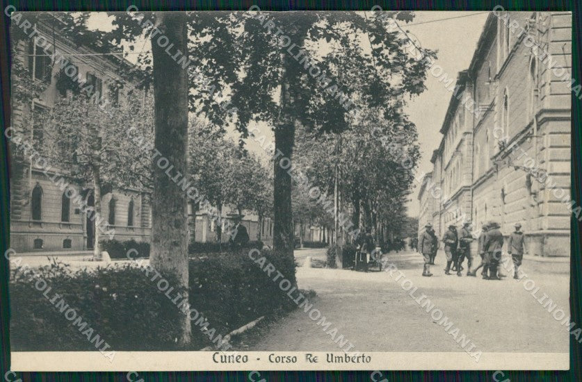 Cuneo Città Corso Re Umberto Militari cartolina MT5304 – fronte