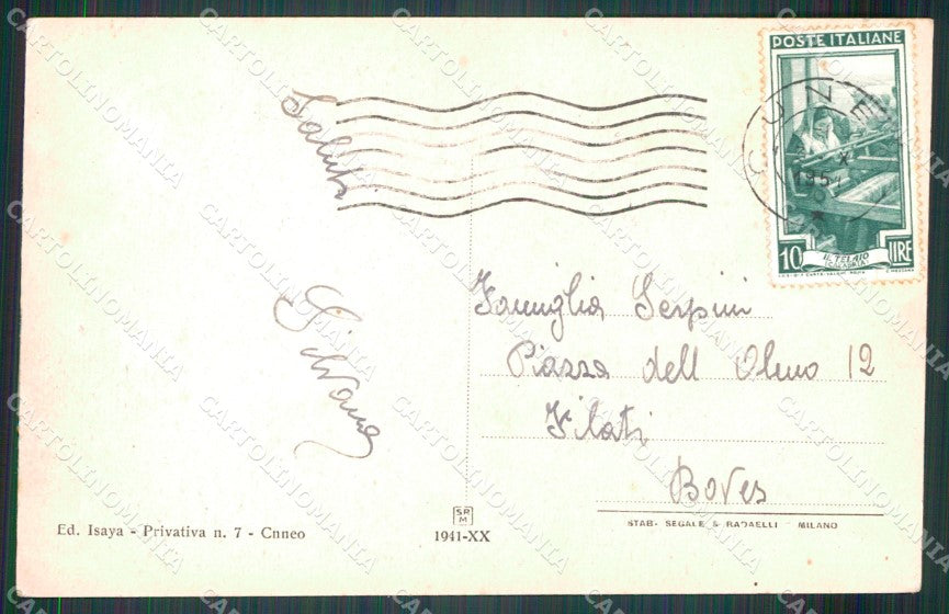 Cuneo Città Corso Umberto ABRASA cartolina MT5305 – retro