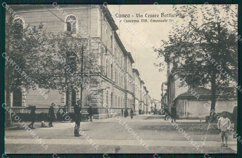 Cuneo Città Via Cesare Battisti Caserma Vittorio Emanuele II cartolina MT5310 – fronte
