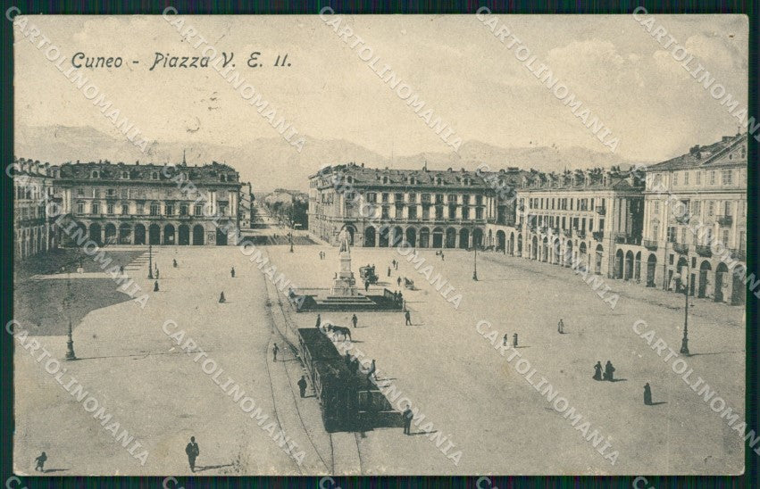Cuneo Città Piazza Vittorio Emanuele II Tram FORI cartolina MT5347 – fronte