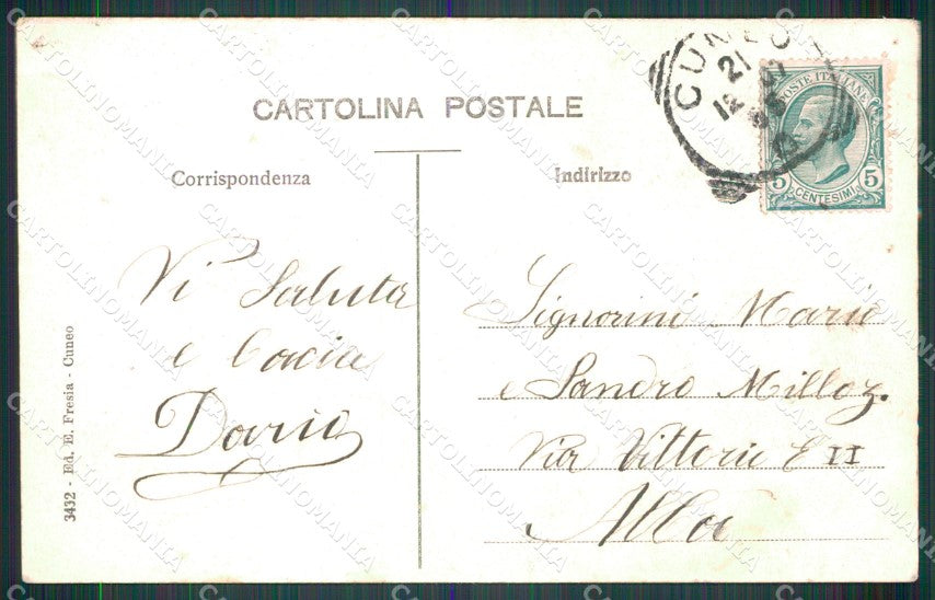 Cuneo Città Piazza Vittorio Emanuele II Tram FORI cartolina MT5347 – retro