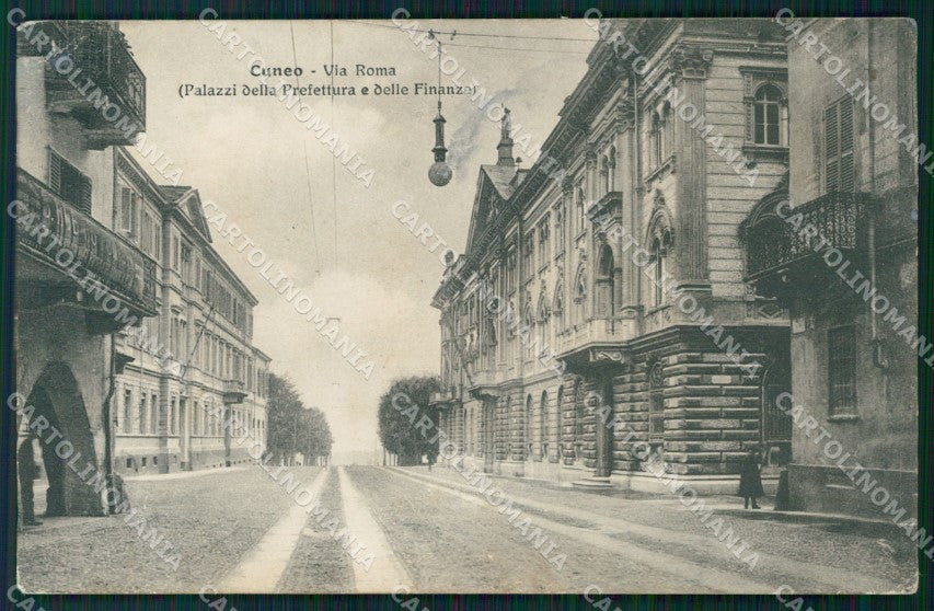 Cuneo Città Via Roma Prefettura Palazzo delle Finanze SCOLLATA cartolina MT5432 – fronte