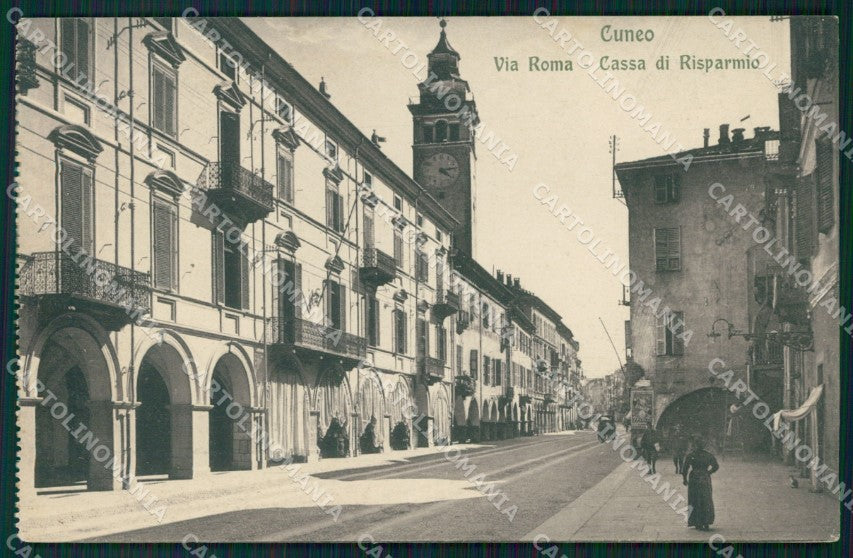 Cuneo Città Via Roma Cassa di Risparmio cartolina MT5434 – fronte
