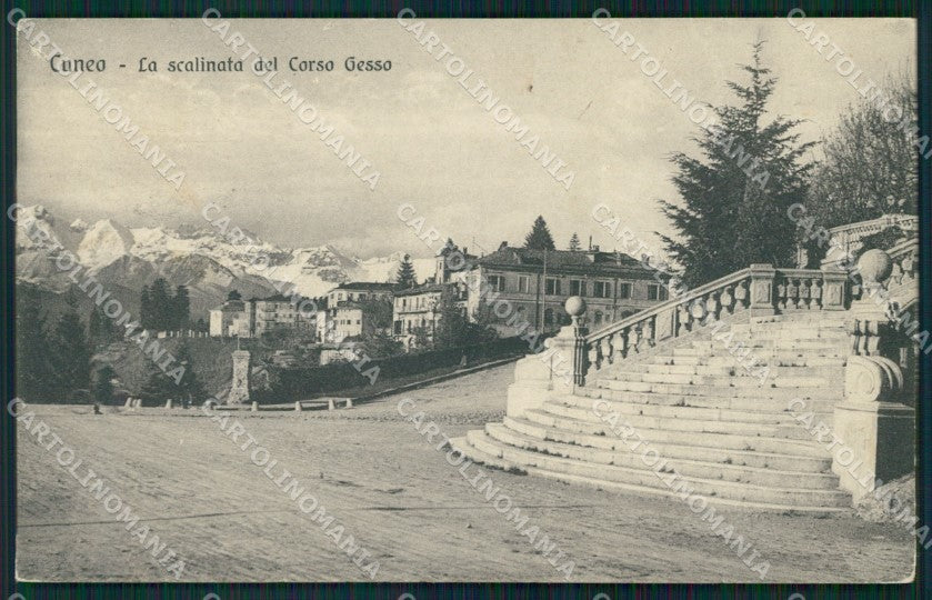 Cuneo Città Scalinata Corso Gesso cartolina MT5456 – fronte