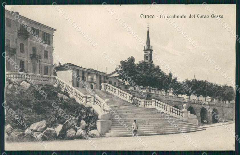 Cuneo Città Scalinata Corso Gesso cartolina MT5460 – fronte